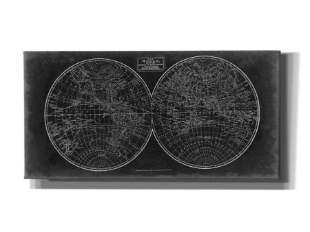 Blueprint of the World in Hemispheres  by Vision Studio Giclee Canvas Wall Art Online now