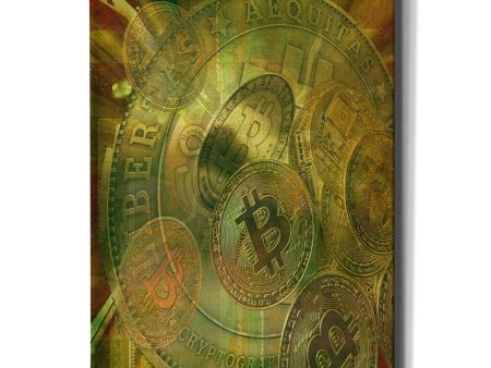 Grunge Bitcoin  by Steve Hunziker, Canvas Wall Art For Cheap