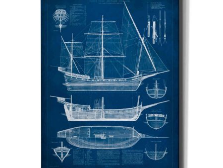 Antique Ship Blueprint I  by Vision Studio Giclee Canvas Wall Art For Discount