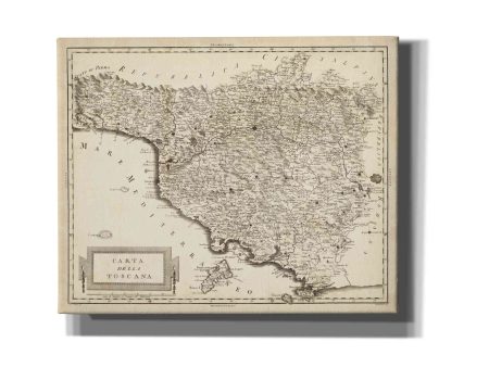 Antique Map of Tuscany  by Unknown Giclee Canvas Wall Art Online