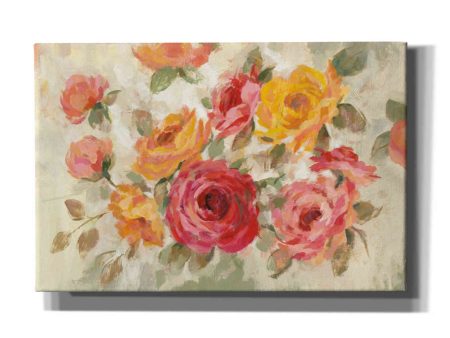 Brushy Roses  by Silvia Vassileva, Canvas Wall Art Cheap