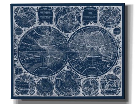 World Globes Blueprint  by Vision Studio Giclee Canvas Wall Art Sale