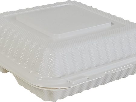 CLR - LR - MFPP Hinged Container 7.9 X7.9 - 3 Compartment - EP-73 - White Fashion