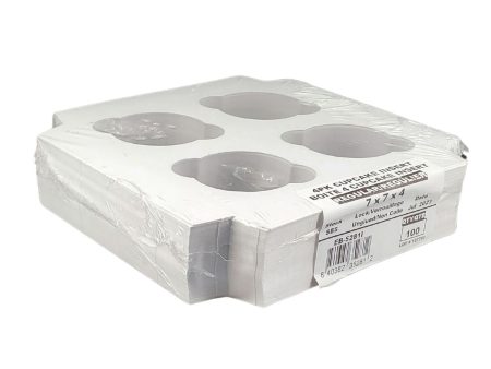 EB - 7 x 7 x 4 - 4 Cupcake Insert - White - 5281I Sale