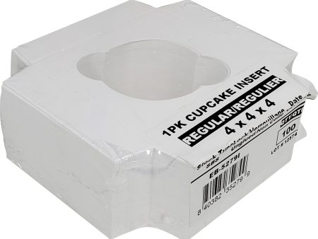 EB - 4 x 4 x 4 - Single Cupcake Insert Fits - White - 5279I on Sale