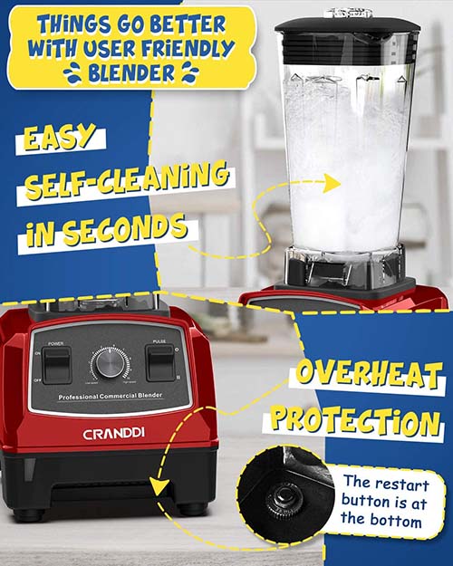 CRANDDI  Professional Blender YL-010 Red Online Hot Sale