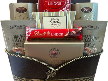 The Avenue Gift Basket - Includes cocoa truffles, milk chocolates, dark chocolates, and more. Hot on Sale