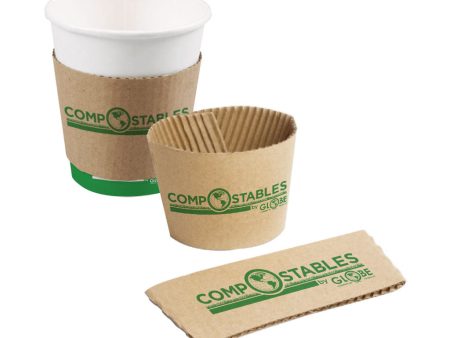 Kraft Coffee Cup Sleeves- 1000 Sleeves Per Case  - Sold By The Case For Sale