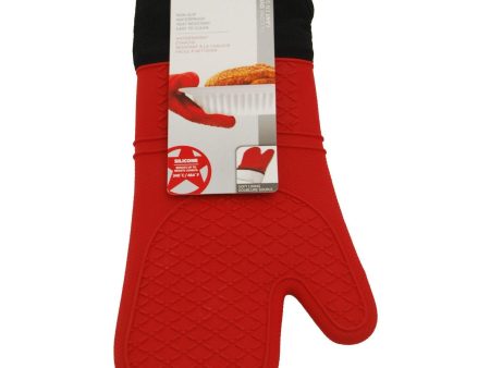 Starfrit - Silicone Oven Mitt - 15  - Cotton Lining - Red Hot on Sale