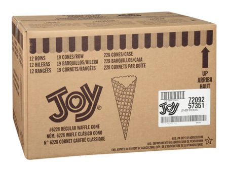 Classic Regular Waffle Cone #6228 | Joy Cone Co. | 12 19 Pack | 228 Count Per Case | Cones Distributor Canada For Cheap