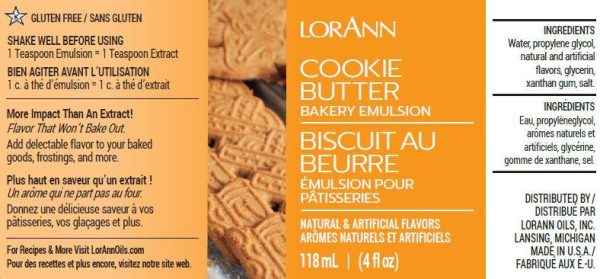 Cookie Butter Bakery Emulsion - 4 oz. - 16 oz., 1 Gallon, 5 Gallons - Bakery Emulsions Canada Online now