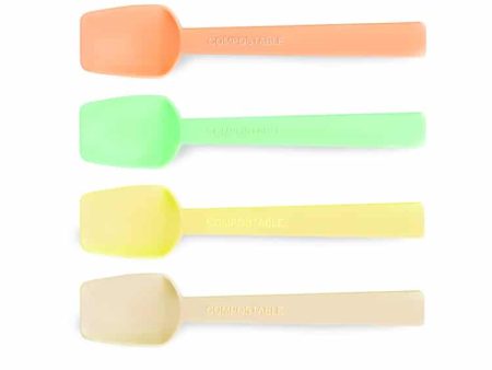 Polo Plast – Serveware – Compostable Hawaii Spoons (Coral, Yellow, Hazelnut, and Pistachio) Online Sale