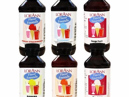 Flavor Fountain Fruit Variety Pack - 6 x 4 oz Flavour Pack - Ice Cream and Beverage Flavors - LorAnn Oils - Canadian Distribution Fashion