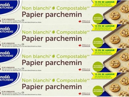 Unbleached Parchment Paper - 12 inches x 75 feet - Pack of 4 - Parchment Paper Roll - Baking Paper - Compatible as Air Fryer Liners Hot on Sale