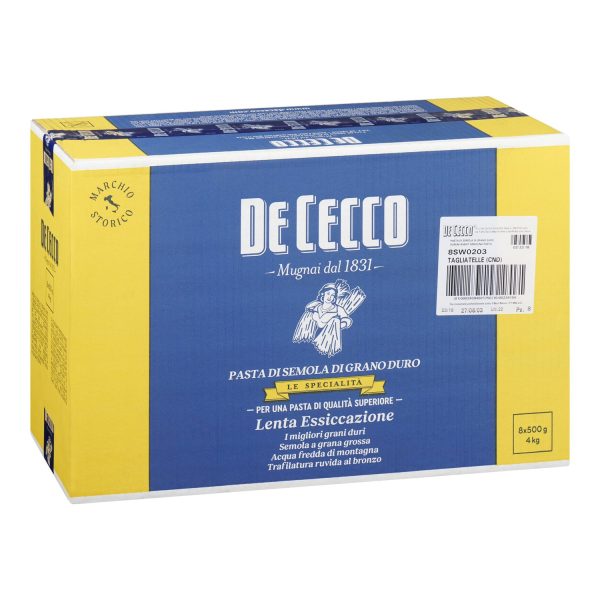 Pasta Tagliatelle Nest #203 - 8 x 500 g - De Cecco - Restaurant and Foodservice Ingredients - Canadian Distribution For Discount