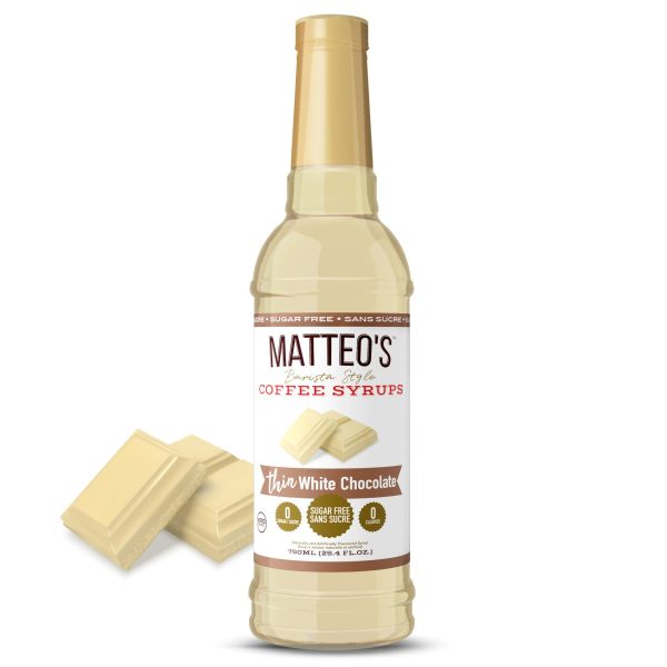 Sugar Free Coffee Syrup, White Chocolate | 6 x 750ml Bottles Online Sale