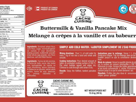 Buttermilk & Vanilla Pancake Mix - 30 lb. BIB - Simply Add Water - Product of Canada For Sale