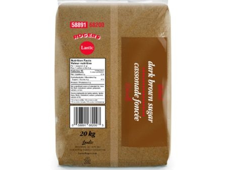 Sugar Brown Dark - 1 x 20 kg - Lantic Sugar Lt - Restaurant and Foodservice Ingredients - Canadian Distribution For Sale