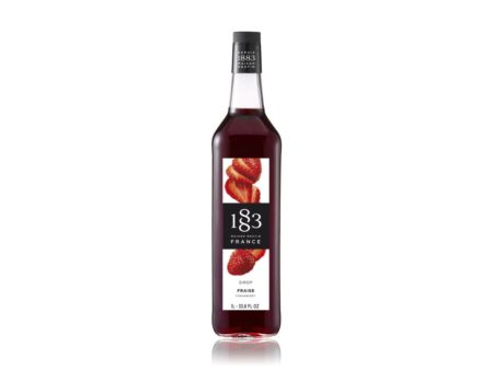 1883 Maison Routin Premium Syrup - 6 x 1L Pet-Plastic Bottles  - Strawberry Without Colouring For Discount