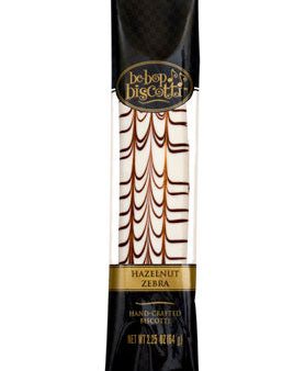 Hazelnut Zebra - Case of 5 x 12 Individually Wrapped 2.25 oz Biscotti (60 Biscotties per case) For Discount