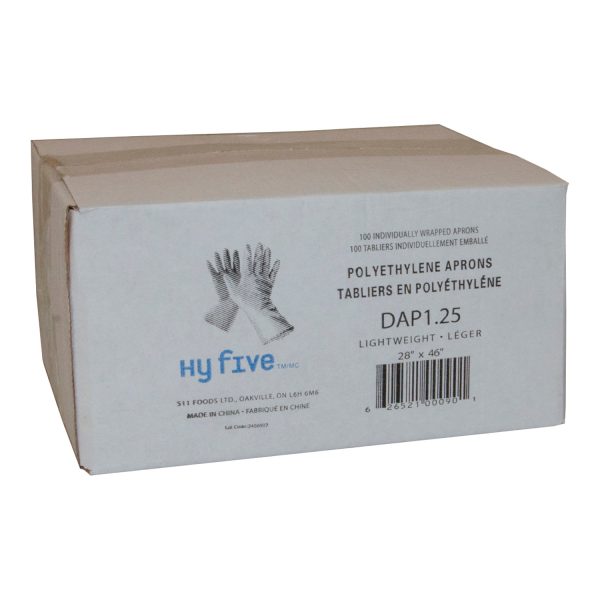 Apron Poly White - 1 x 100 each - Hy-five - Packaging and Accessories - Restaurant Supplies and Equipment - Canadian Distribution For Discount