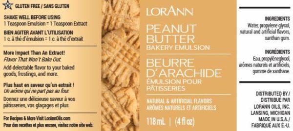 Peanut Butter Bakery Emulsion - 4 oz., 16 oz. 1 Gallon, 5 Gallons - Bakery Emulsions Canada Online now