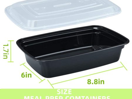 Plastic Meal Prep Containers with Lids - Pack of 30 - 32oz or 38oz - Leakproof Rectangular Food Storage Container For Discount