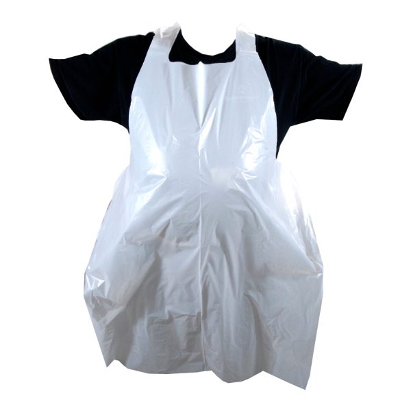 Apron Poly White - 1 x 100 each - Hy-five - Packaging and Accessories - Restaurant Supplies and Equipment - Canadian Distribution For Discount