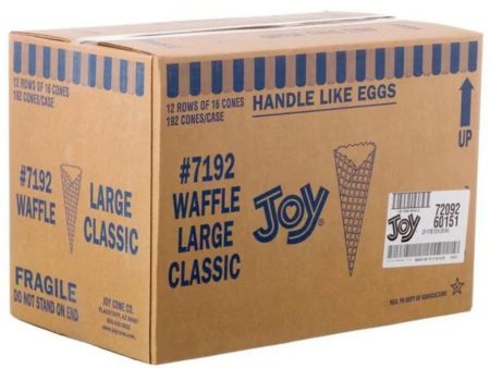 Classic Large Waffle Cone #7192 | Joy Cone Co. | 12 16 Pack | 192 Count Per Case | Cones Distributor Canada Online Hot Sale