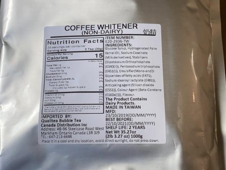 Non Dairy Creamer (Coffee Whitener) - 1 KG Bag, Case = 20 x 1 KG Bags For Cheap