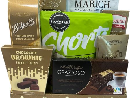 The Supreme Choice Gift Basket - Includes chocolate pretzels, chocolate chip cookies, dark chocolate sea salt caramel, hazelnut wafers, and more Discount