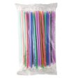 Assorted Color Plastic Straws, Individually Wrapped - 8mm Long (23.5cm) - Case of 2100 pcs Fashion