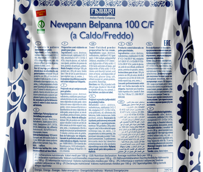 Fabbri Nevepann Belpanna 100CF (Hot Cold Preparation), Base for Gelato and Ice Cream, 8 x 2.5KG (5.5lb) - Fabbri Canada Sale