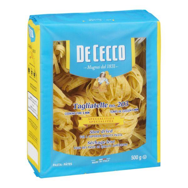 Pasta Tagliatelle Nest #203 - 8 x 500 g - De Cecco - Restaurant and Foodservice Ingredients - Canadian Distribution For Discount