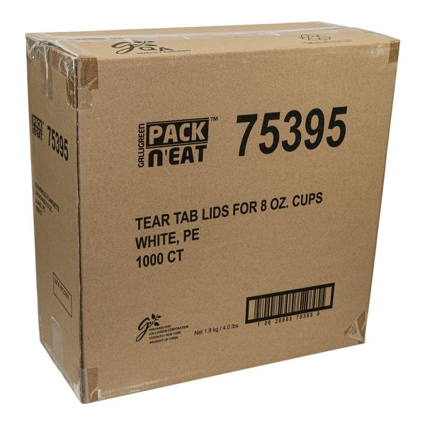 Lid Cup Hot Tear Tab White 8 oz. - 10 x 100 count - Packn eat - Packaging and Accessories - Restaurant Supplies and Equipment - Canadian Distribution Cheap