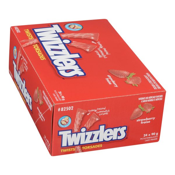 Candy Strawberry Twizzler - 192 x 90 g (Case = 24 x 90 g) - Twizzler - Restaurant and Foodservice Ingredients - Canadian Distribution Cheap