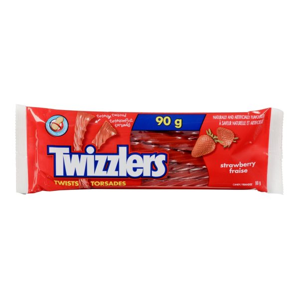 Candy Strawberry Twizzler - 192 x 90 g (Case = 24 x 90 g) - Twizzler - Restaurant and Foodservice Ingredients - Canadian Distribution Cheap