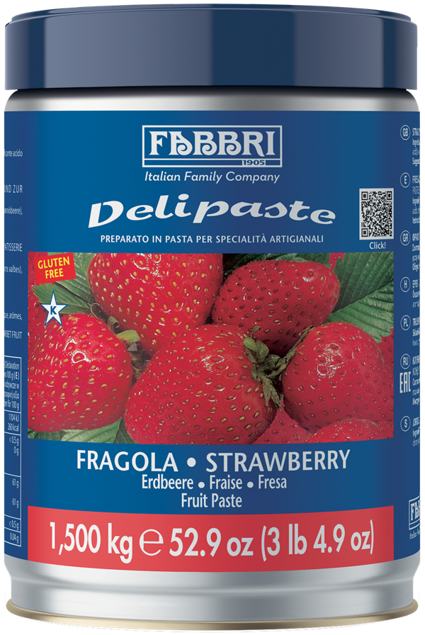 Fabbri STRAWBERRY - DELIPASTE (COMPOUND PASTES) - 8 x 1.5KG Tin - Fabbri Canada Online Sale