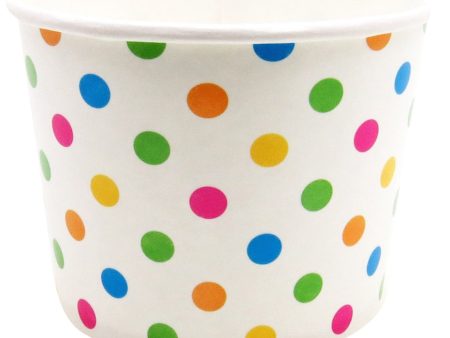 16oz Rainbow Polka Dot Ice Cream Cups (1000 Case) For Discount