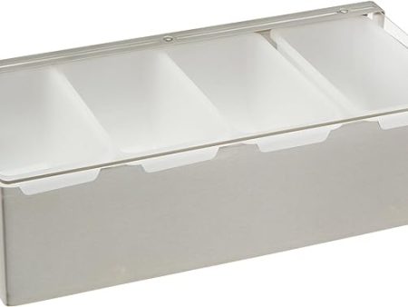 Condiment Holder with Stainless Steel Base - 4 or 6 Compartments - CDP-4 or CDP-6 - Winco Supply