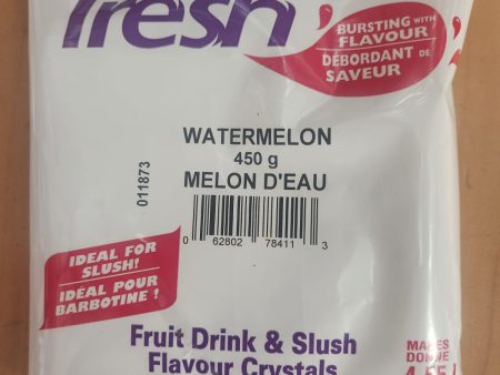 Fresh Plus Watermelon Drink Crystals - Drink and Slush Mix - Lynch - Case ( 12 x 450 grams) on Sale