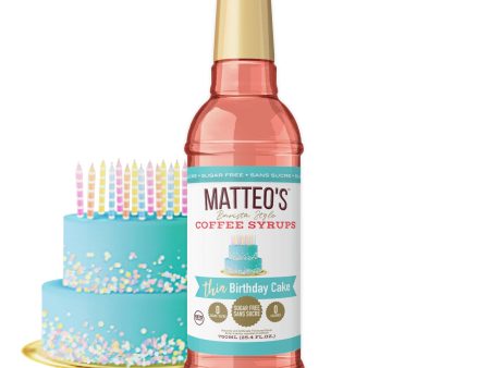 Sugar Free Coffee Syrup, Birthday Cake | 6 x 750ml Bottles Online Sale