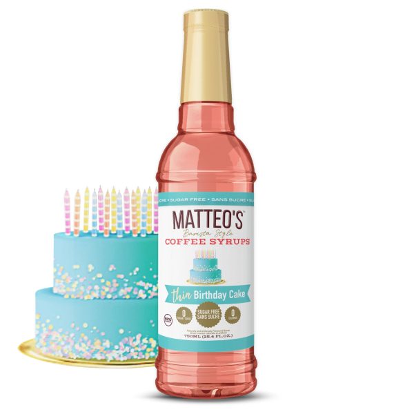 Sugar Free Coffee Syrup, Birthday Cake | 6 x 750ml Bottles Online Sale