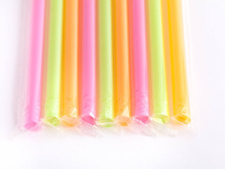 10  Film Wrapped Bubble Tea Plastic Straws - Assorted Neons - 2 x 500 - Stone Straw - Canadian Distribution on Sale