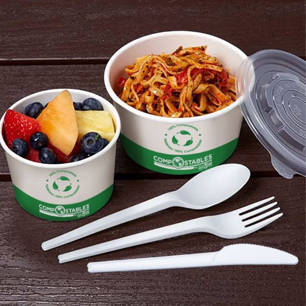 PLA Lined Paper Food Containers Bowls - 1000 containers per case - Sold By The Case on Sale