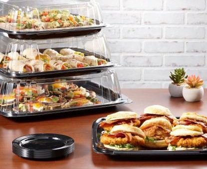 18 inch Clear Plastic Square Platter with Lid - 1 x 25 count - Sabert - Packaging and Accessories - Restaurant Supplies and Equipment - Canadian Distribution For Discount