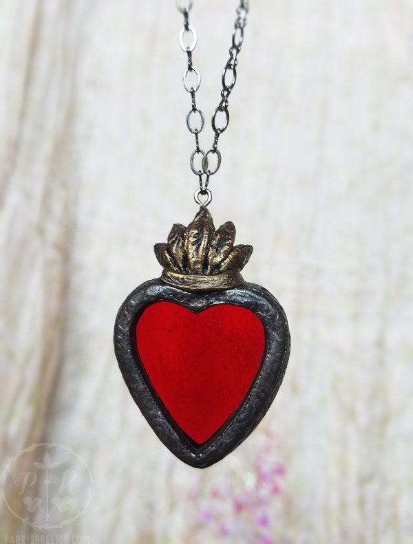 Sacred Heart ~ Stained Glass Amulet Supply