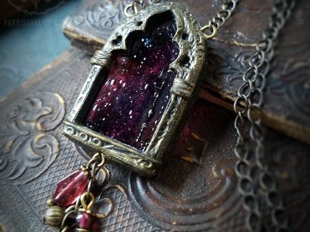 Arch of Persephone ~ Garnet Stained Glass Amulet Cheap