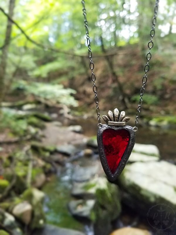 Sacred Heart of Heloïse ~ Stained Glass Amulet Discount