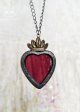 Garnet Sacred Heart ~ Stained Glass Amulet Hot on Sale